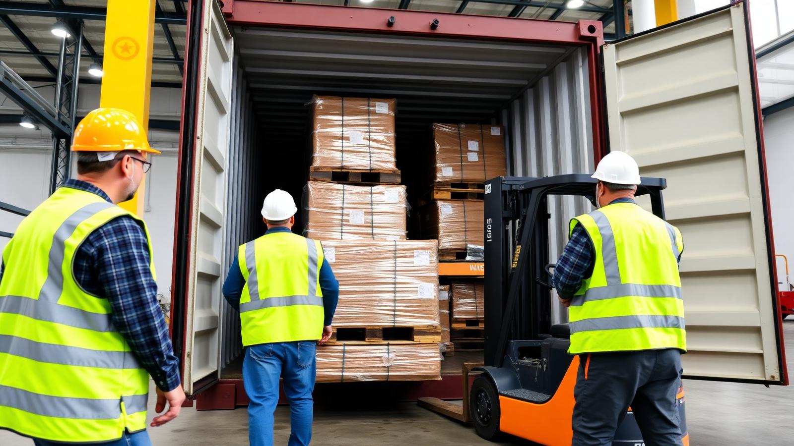 40ft HC loading at Saint-Léonard warehouse