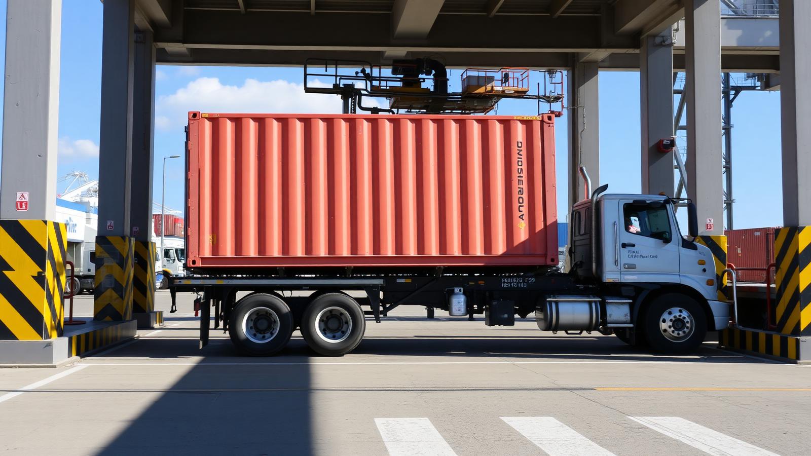 Containers waiting for customs clearance at a port terminal