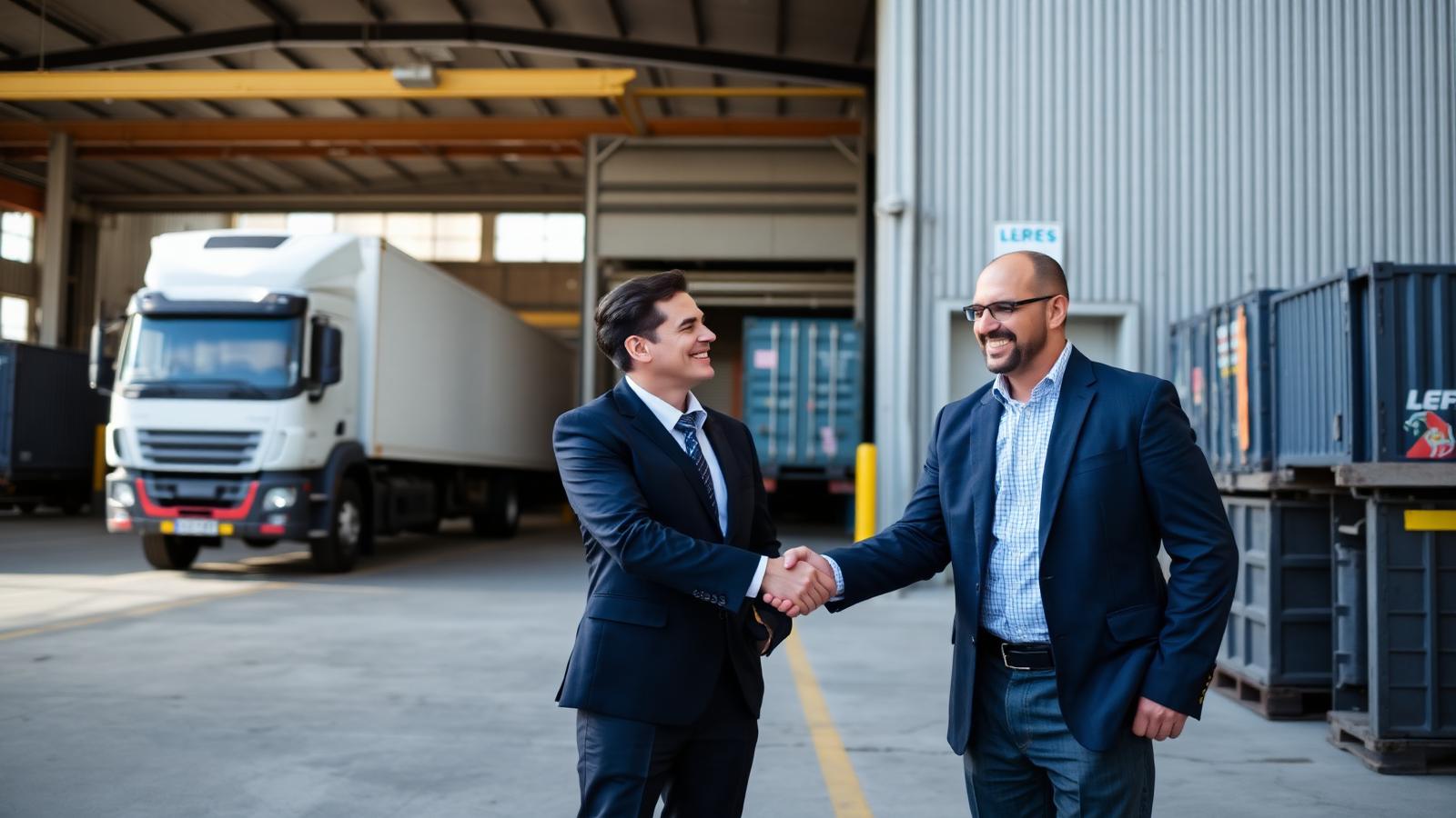 Logistics warehouse with shipping containers ready to be loaded in Montreal