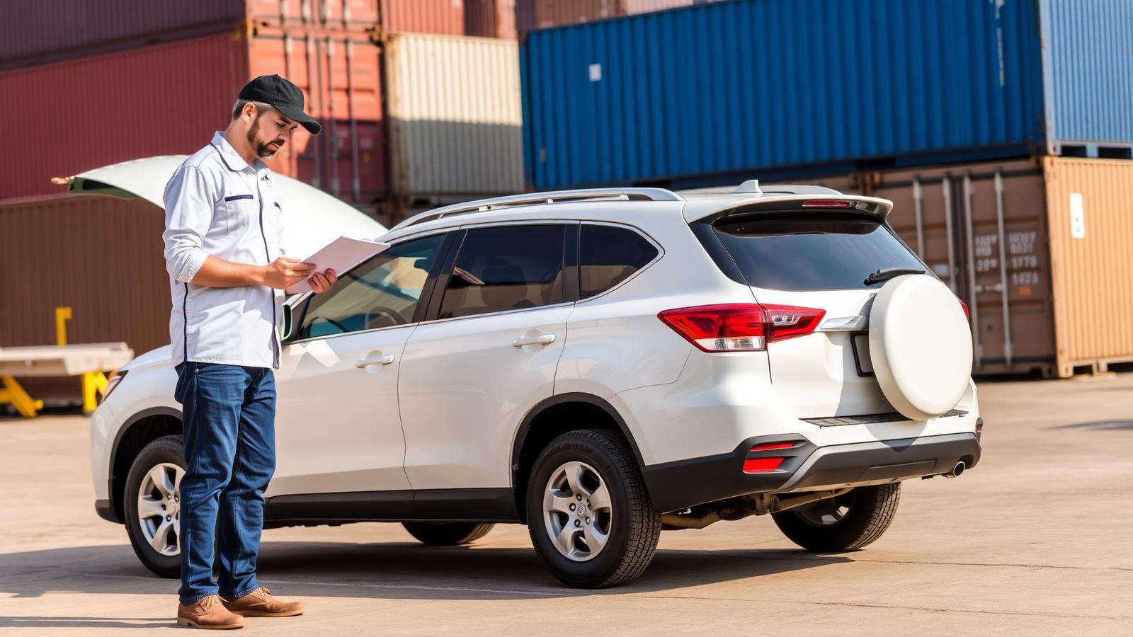 Clean vehicle ready to be loaded for export by ocean container
