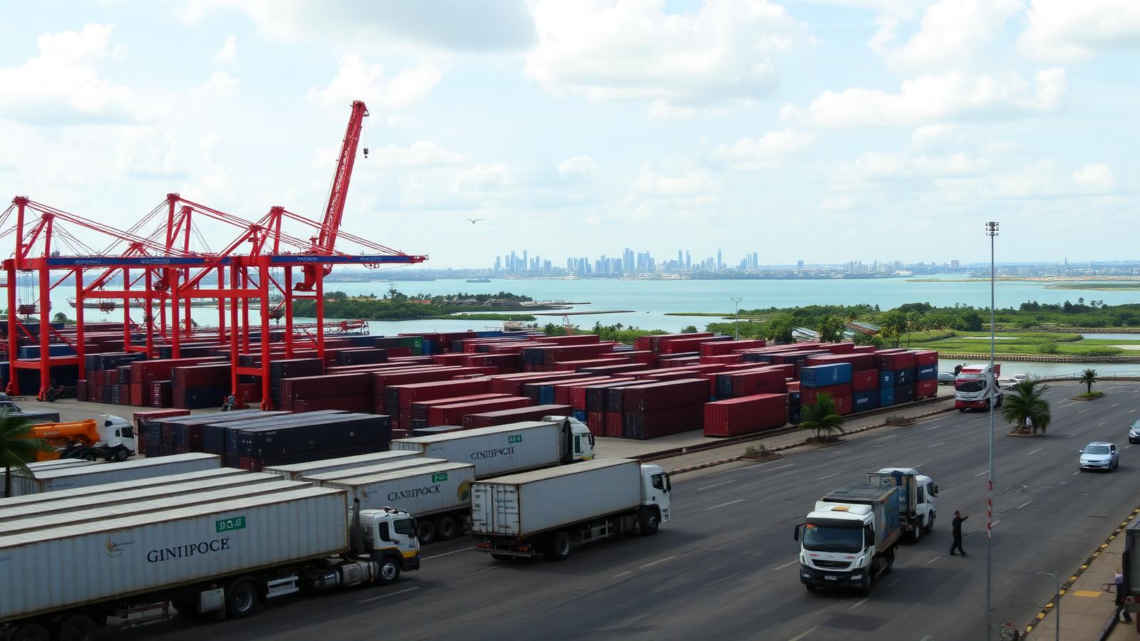 Shipping container ready to be exported from Montreal to the port of Abidjan, Ivory Coast