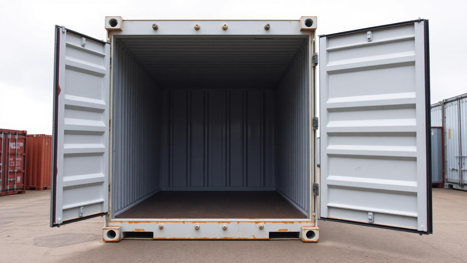 40-foot High Cube ocean shipping container ready to be loaded at a terminal in Montreal