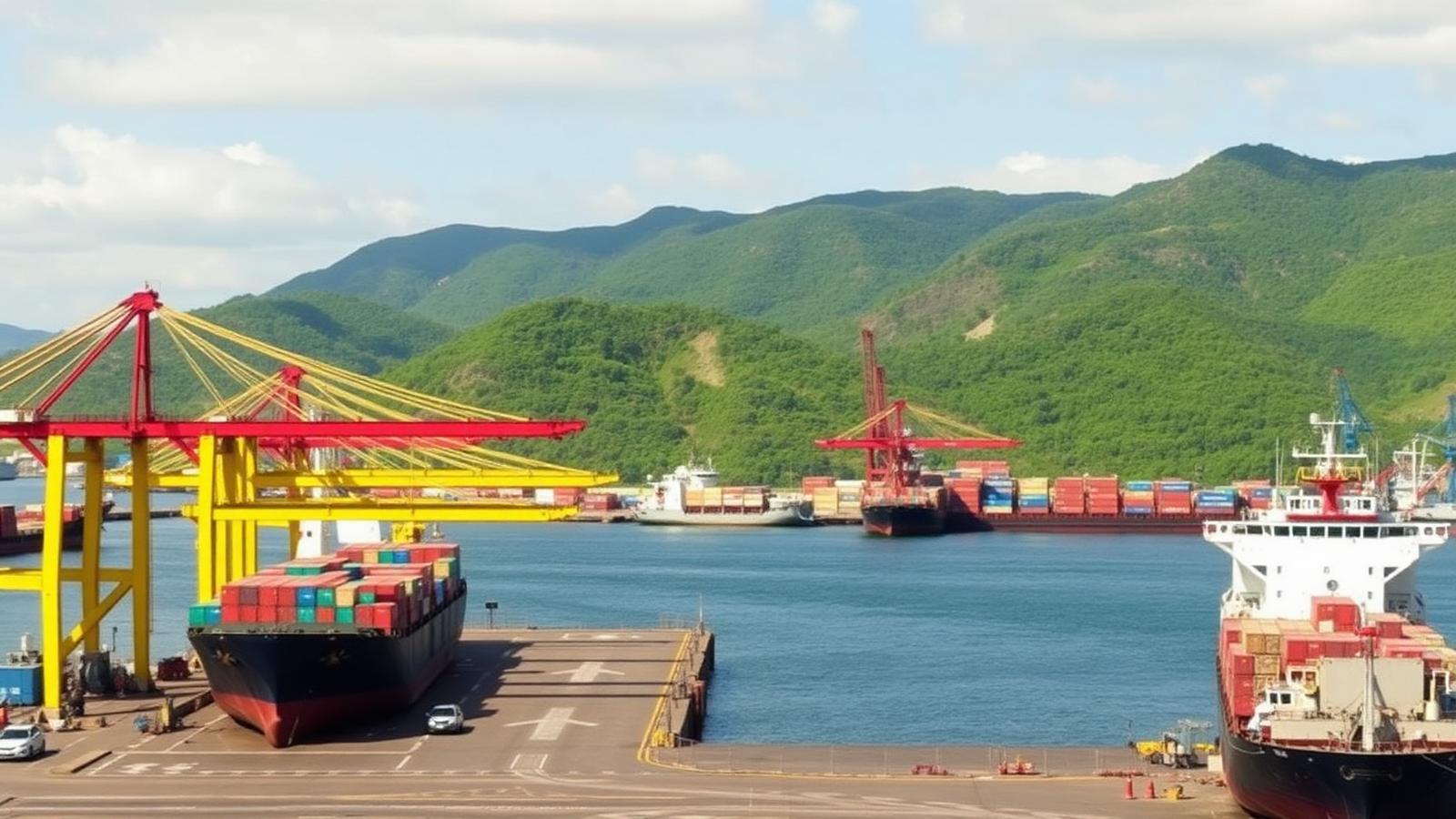 A container being loaded with a car for shipping from Montreal to Liberia.