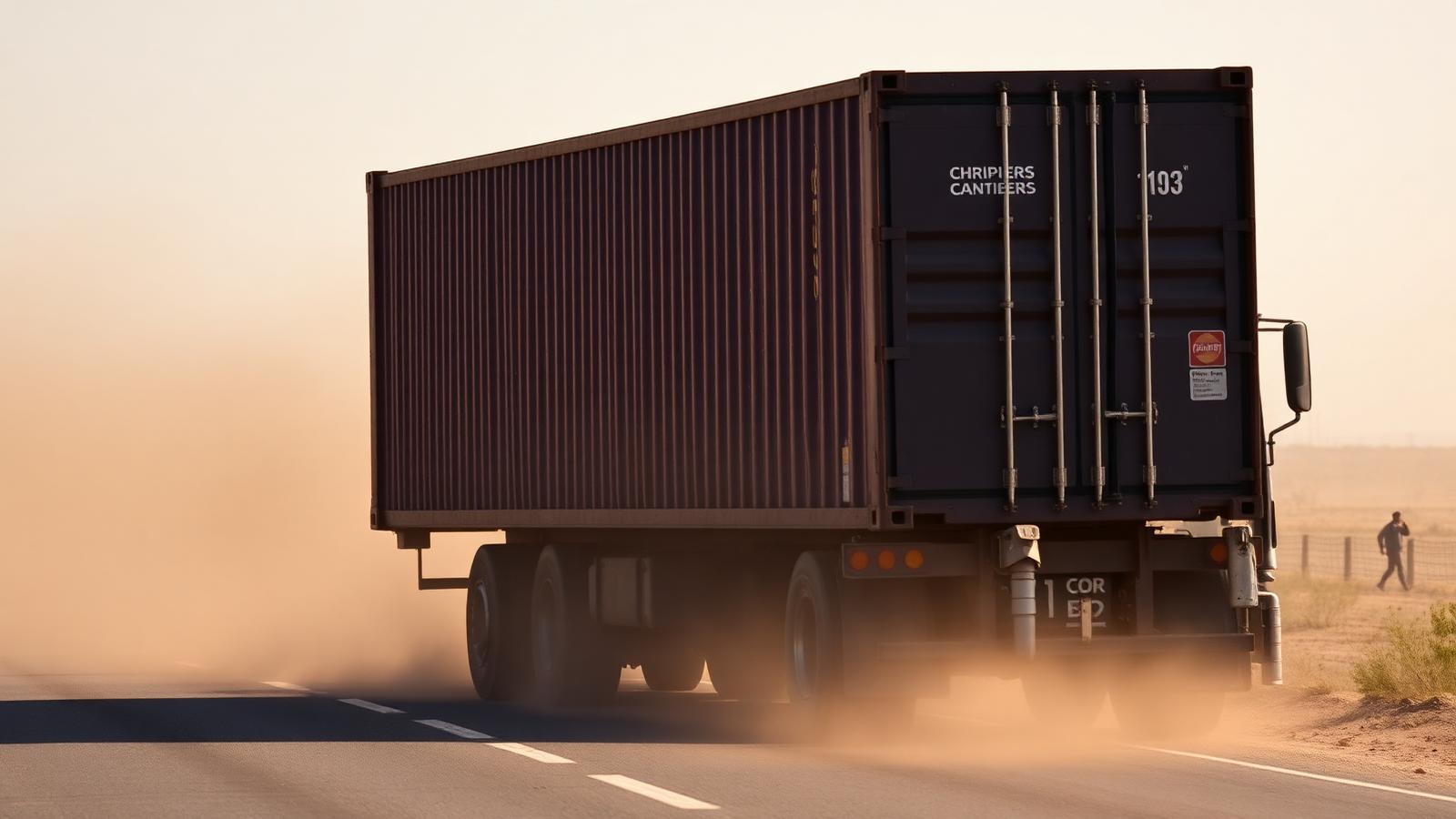 A container being prepared for a vehicle shipment from Montreal to Mali.