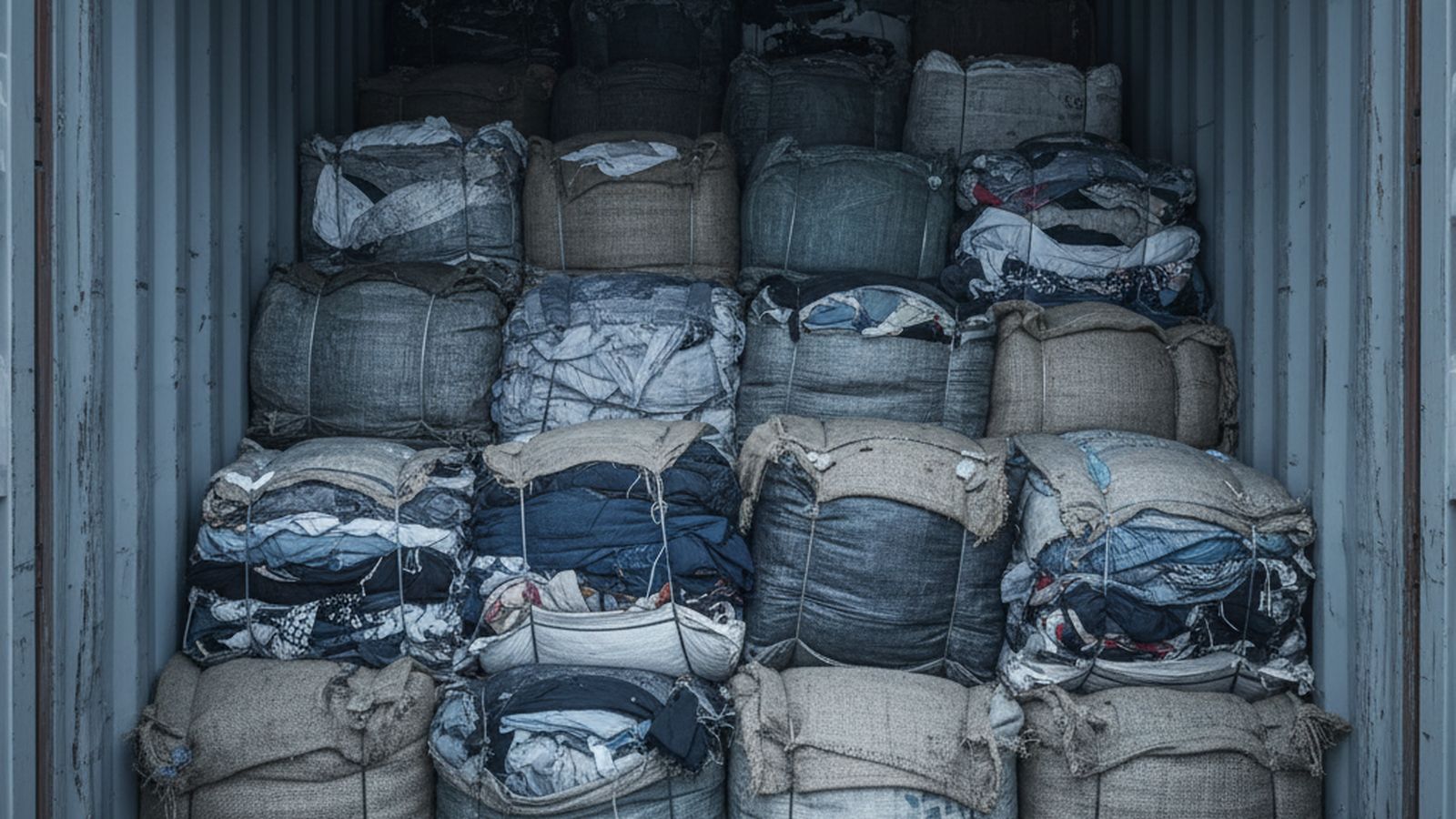How Many Clothing Bales Fit in a 40ft Container — VELOX Logistics, used clothing shipping from Montreal