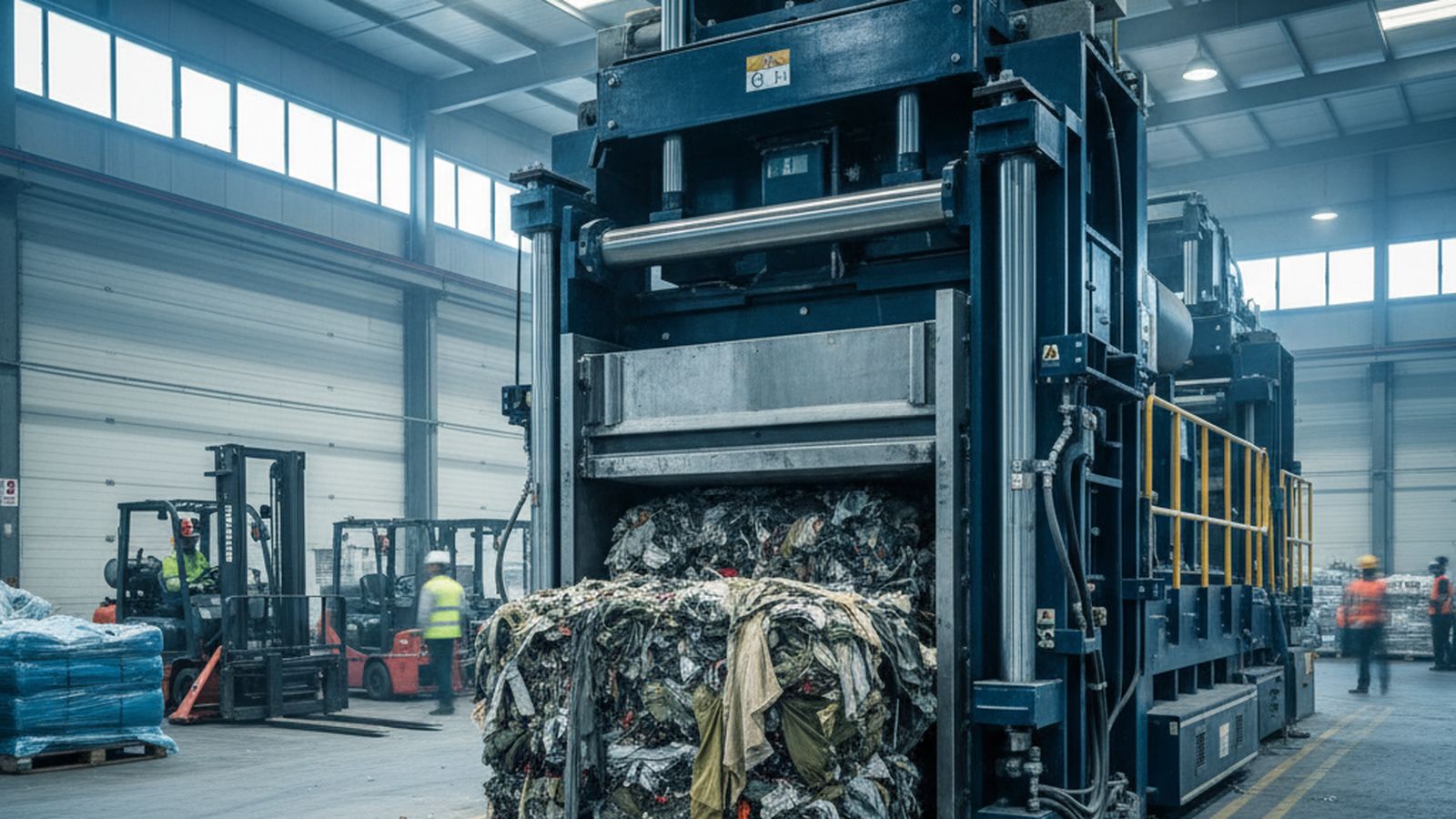 How to Compress Used Clothing Into 45 kg Bales — VELOX Logistics, used clothing shipping from Montreal