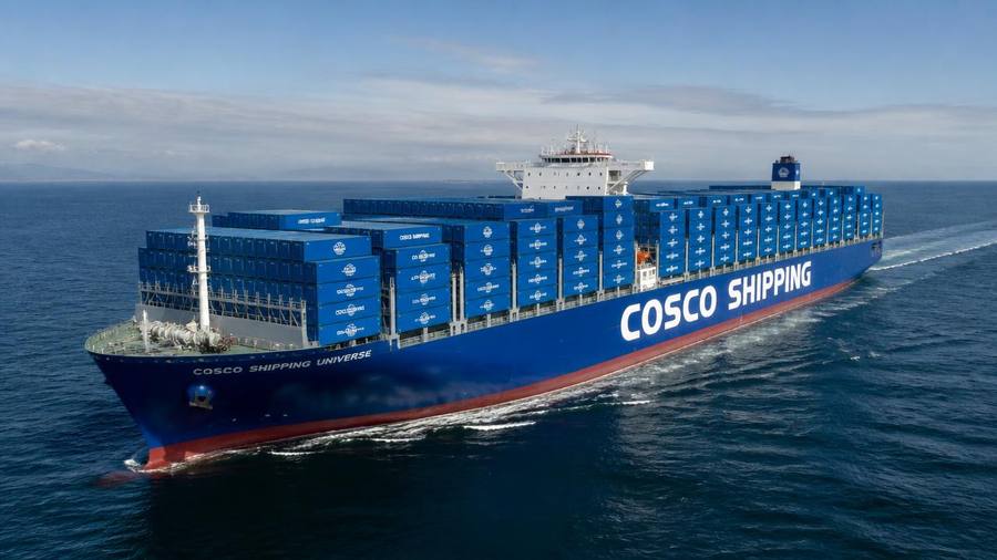 COSCO Shipping container ship at sea