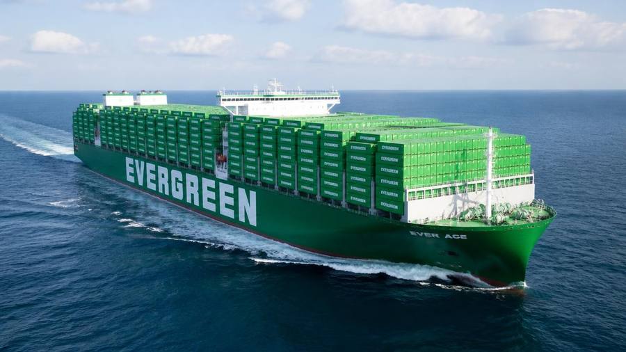 Evergreen Marine container ship at sea