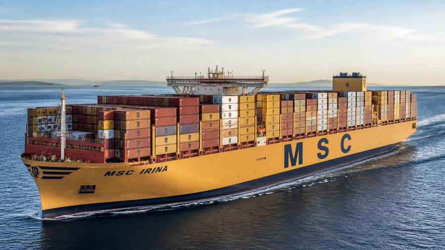MSC container ship at sea