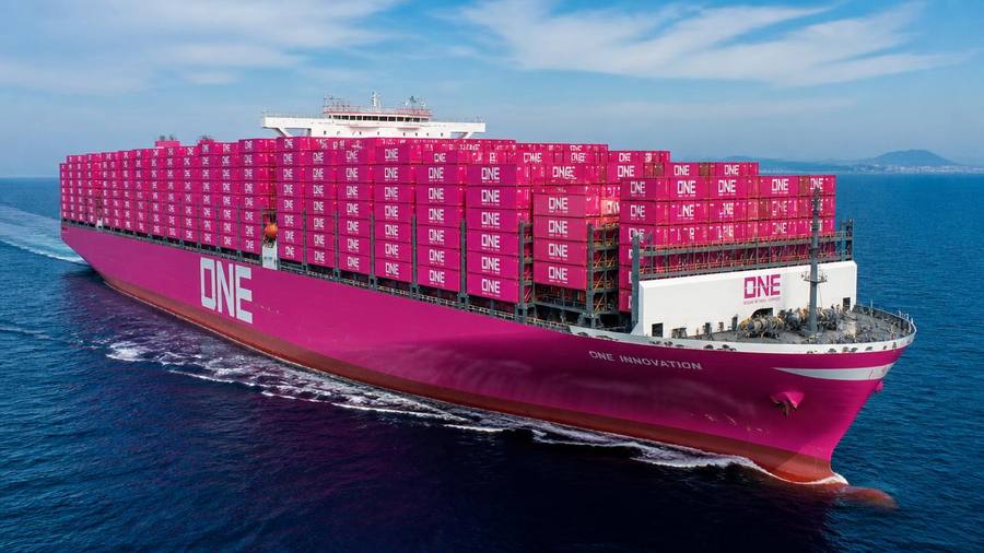 ONE container ship at sea