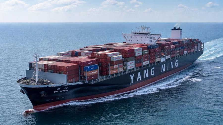 Yang Ming container ship at sea