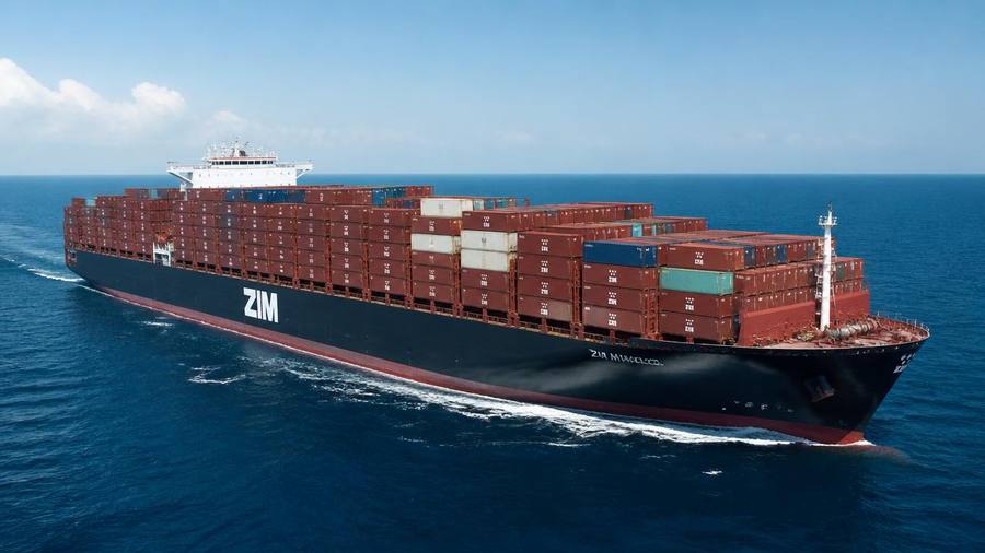 ZIM container ship at sea